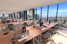 Office installation rendering, 3WTC upper floor